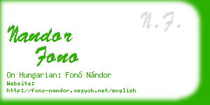 nandor fono business card